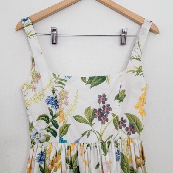 Cara Cara Sasha Floral Apron Flare Dress In Hudson Ivory 4 - Picture 5 of 12